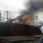 Diduga Mesin Korsleting, Kapal Sembako Agung Perkasa Terbakar